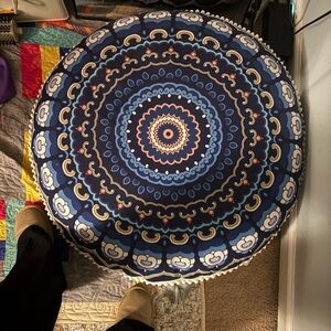 EARTHBOUND Navy and Gold Circular Tapestry